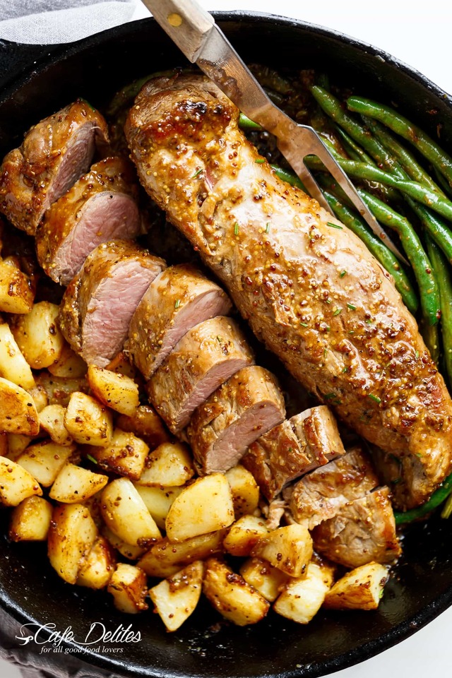 Dijon Garlic Pork Tenderloin & Veggies