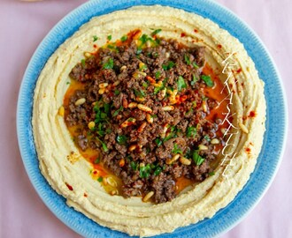 Hummus med köttfärs- Hummus b lahme