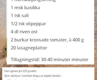 Skinklasagne från matklubben