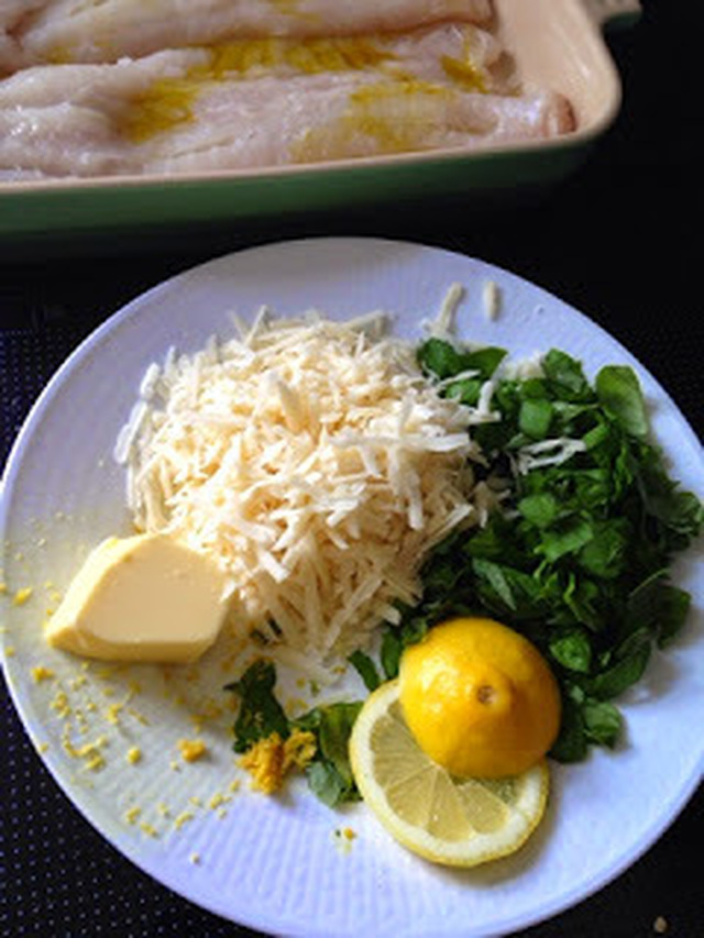 Torsk med citron, parmesan och basilika