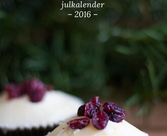 Monthly Makers Julkalender: Pepparkaksmuffins med frosting och torkade tranbär