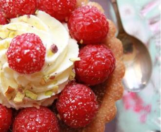 Raspberry Pistachio Frangipane Tarts With Honey Chantilly....