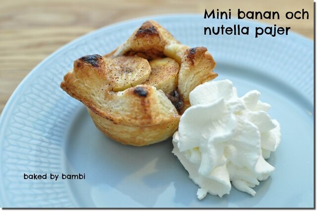 Mini banan och nutella pajer