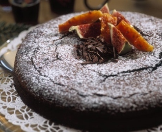 Chokladglöggstårta med färska fikon