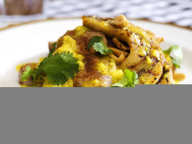 Fläskfilé med curry och banan