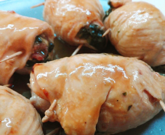 Involtini di pollo con spinaci e speck