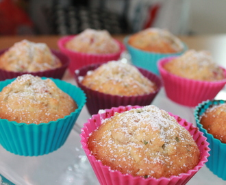 Rabarber & mynta muffins med mandel