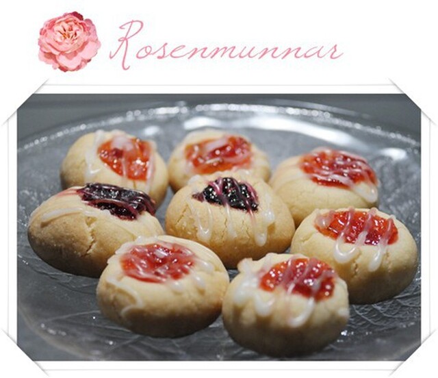 Rosenmunnar - söta små kakor med sylt