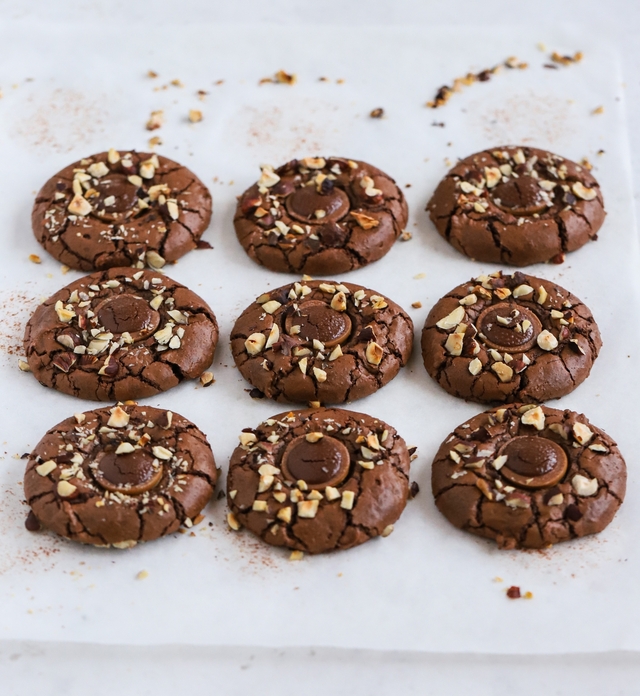 Brownie cookies med toffifee och hasselnötter
