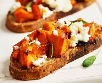 Bruschetta med pumpa och chèvre