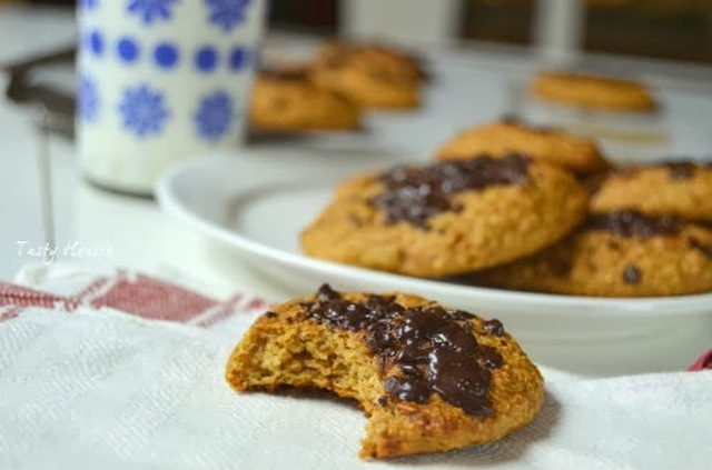 Mjuka sweet & salty chocolate chip pumpkin cookies