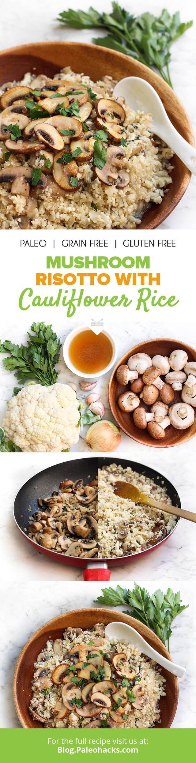 Mushroom Risotto with Cauliflower Rice