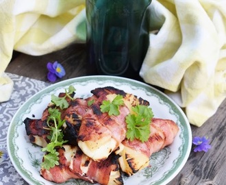 Baconlindad halloumi med ananas