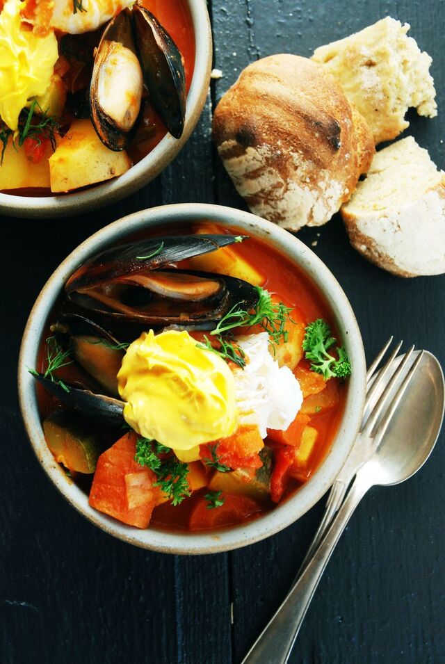 Bouillabaisse med rouille + bakom kulisserna