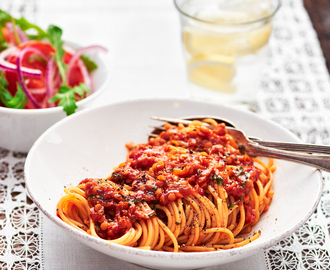 Spagetti med linsbolognese