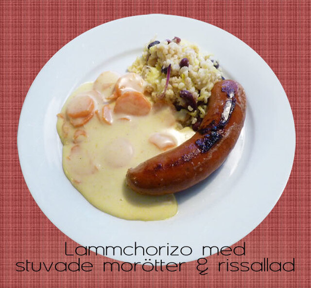 Lammchorizo med stuvade morötter