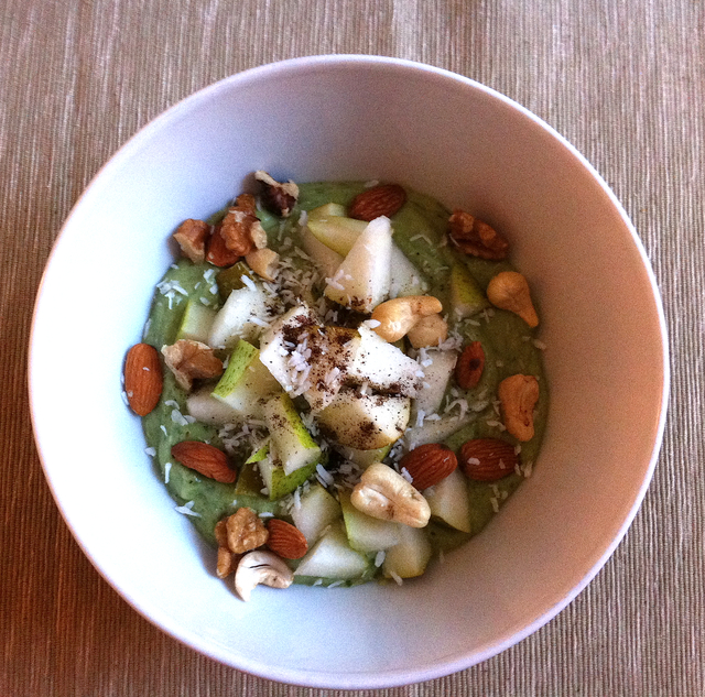 Green smoothie in a bowl