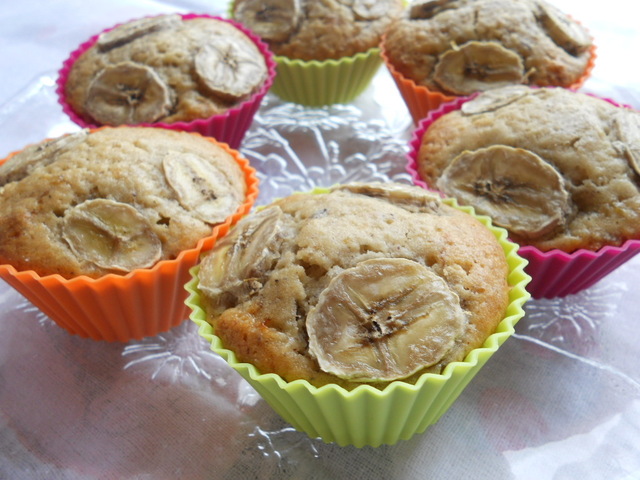 Muffins med ugnsbakad banan