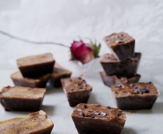 Dark Chocolate Cups with Peanut Butter Mesquite Sauce & Sea Salt