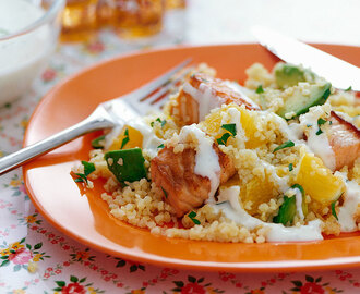 Bulgur med lax och limedressing