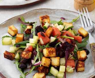 Melonsallad med grillad halloumaki