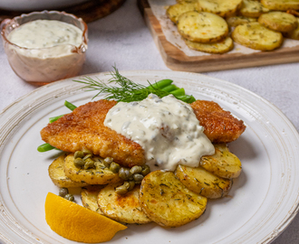 Parmesan panerad fisk med tartarsås