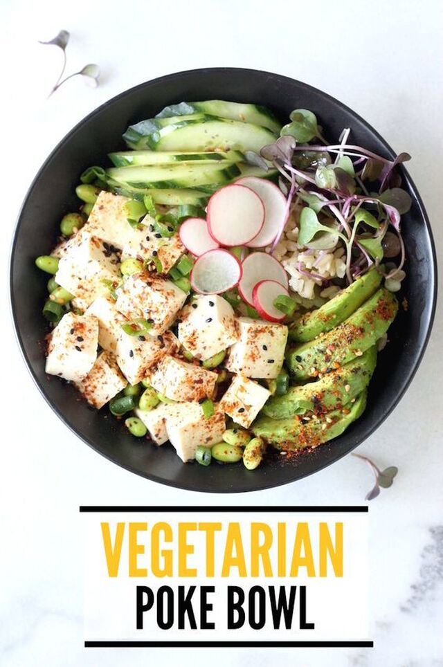 Vegetarian Poke Bowl with Tofu & Avocado