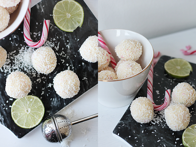 Snöbollar med smak av polkagris & lime