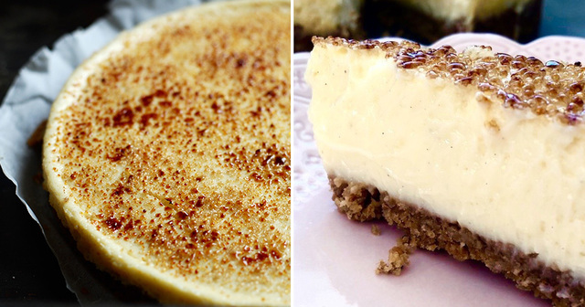Crème brulée-cheesecake i ugn