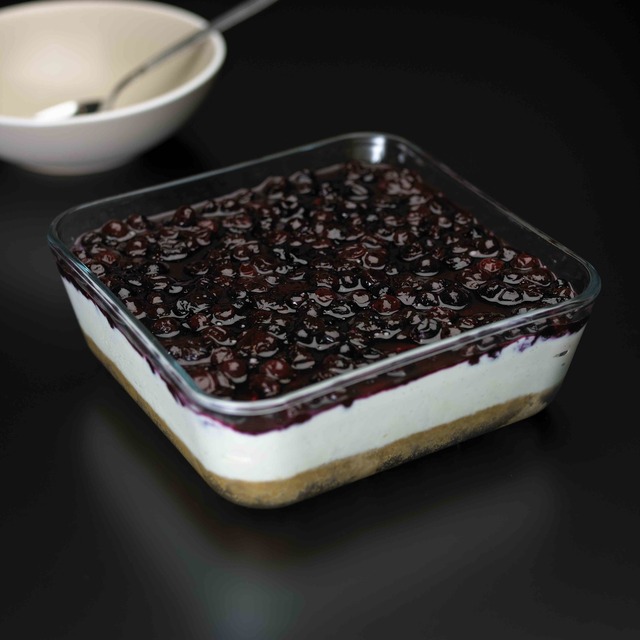 Krämig blåbärscheesecake