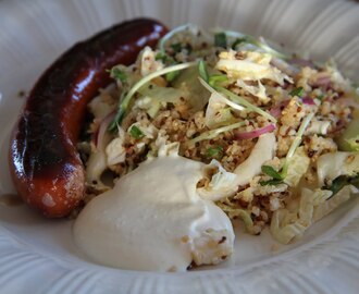 Bulgursallad med fetaost och pepparrotsröra