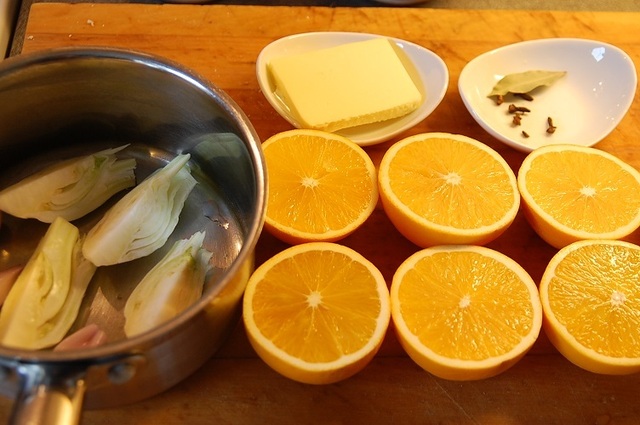 Fänkål kokt i apelsinsaft