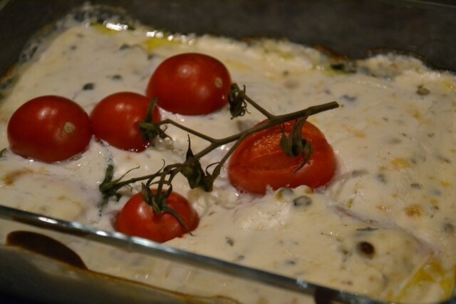 Ugnsbakad torsk med grönpepparsås!