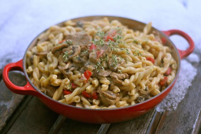 Comfort food  - strozzapreti med fläskfilé från Bodalsgris