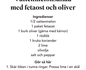 Vattenmelonsallad med fetaost och koriander