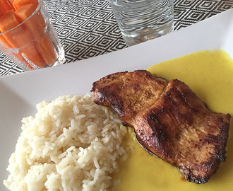 Schnitzel med smarrig mangosås