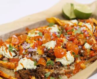 Loaded sweet potato taco fries