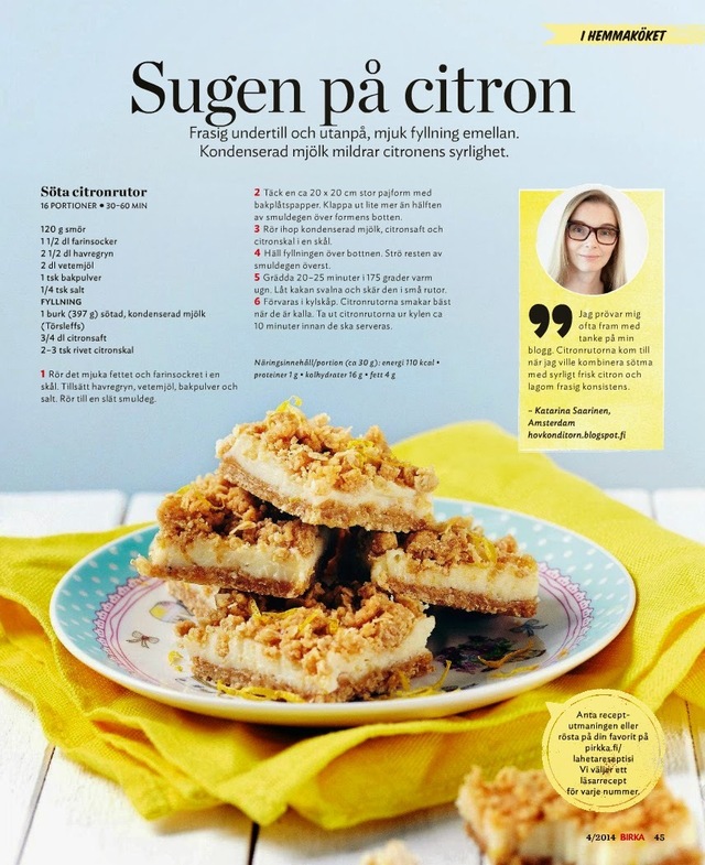 Sweet Lemon Squares / Söta Citronrutor