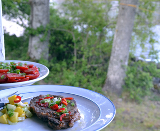 Honungsmarinerad fläskkarré med mangosallad