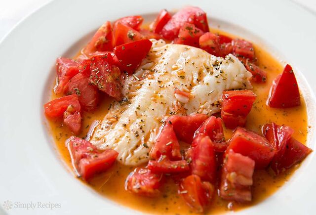 Cod Sautéed in Olive Oil with Fresh Tomatoes