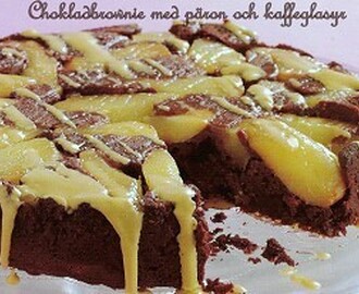 Chokladbrownies med päron och kaffeglasyr