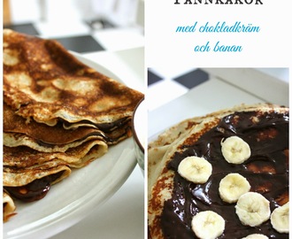 Pannkakor med chokladkräm och banan