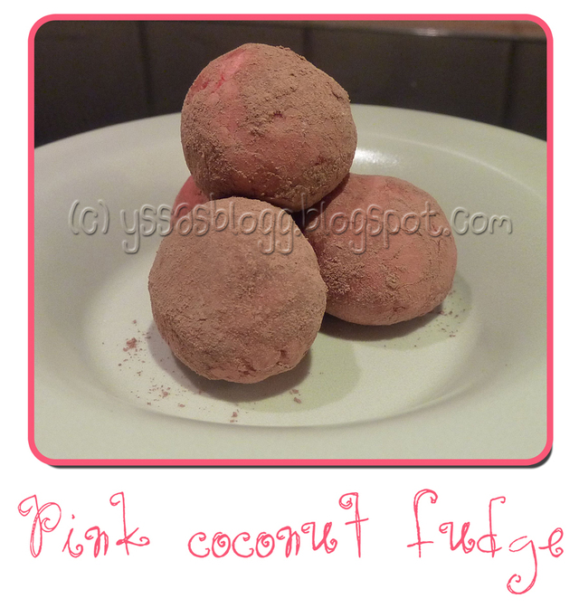 Pink coconut fudge