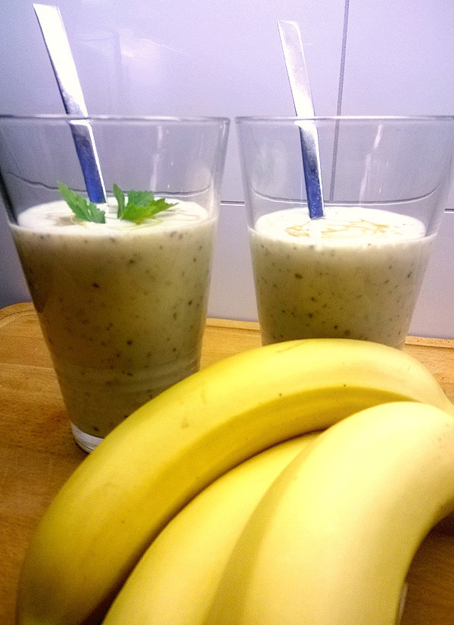 Banansmoothies med havre och linfrö