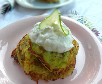 Zucchiniplättar med tzatziki