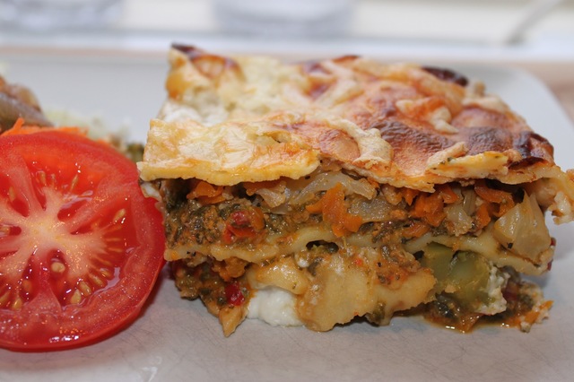Grönsaksfylld vegetarisk lasagne