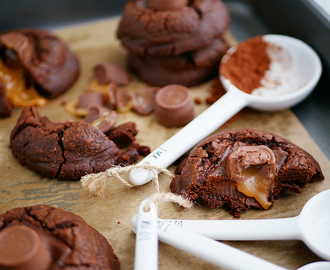 Brownie cookies med center-gömma