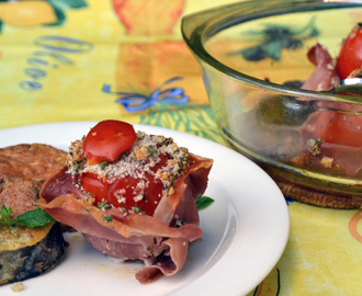 Provencalska tomater med parmaskinka & parmesanpanerad aubergine