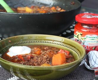 Bolognese gulash med färsk choritzo