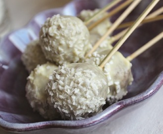 Cake pops på mjuk pepparkaka och vit choklad